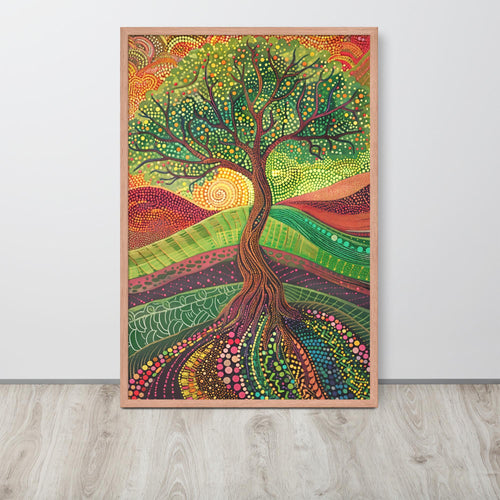Aboriginal Art Print with indigenous art details, curated for sunset landscape art interiors