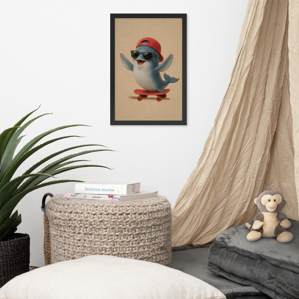 Baby Whale Nursery Wall Art styled on a wall, blending baby animal wall art and safari nursery decor inspiration