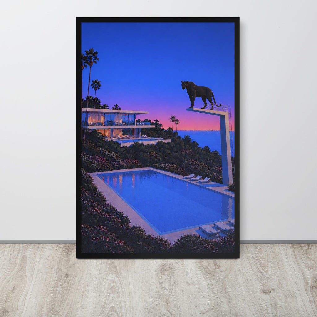 Vintage Black Panther Wall Art mockup highlighting cheap vintage art and panther wall art style