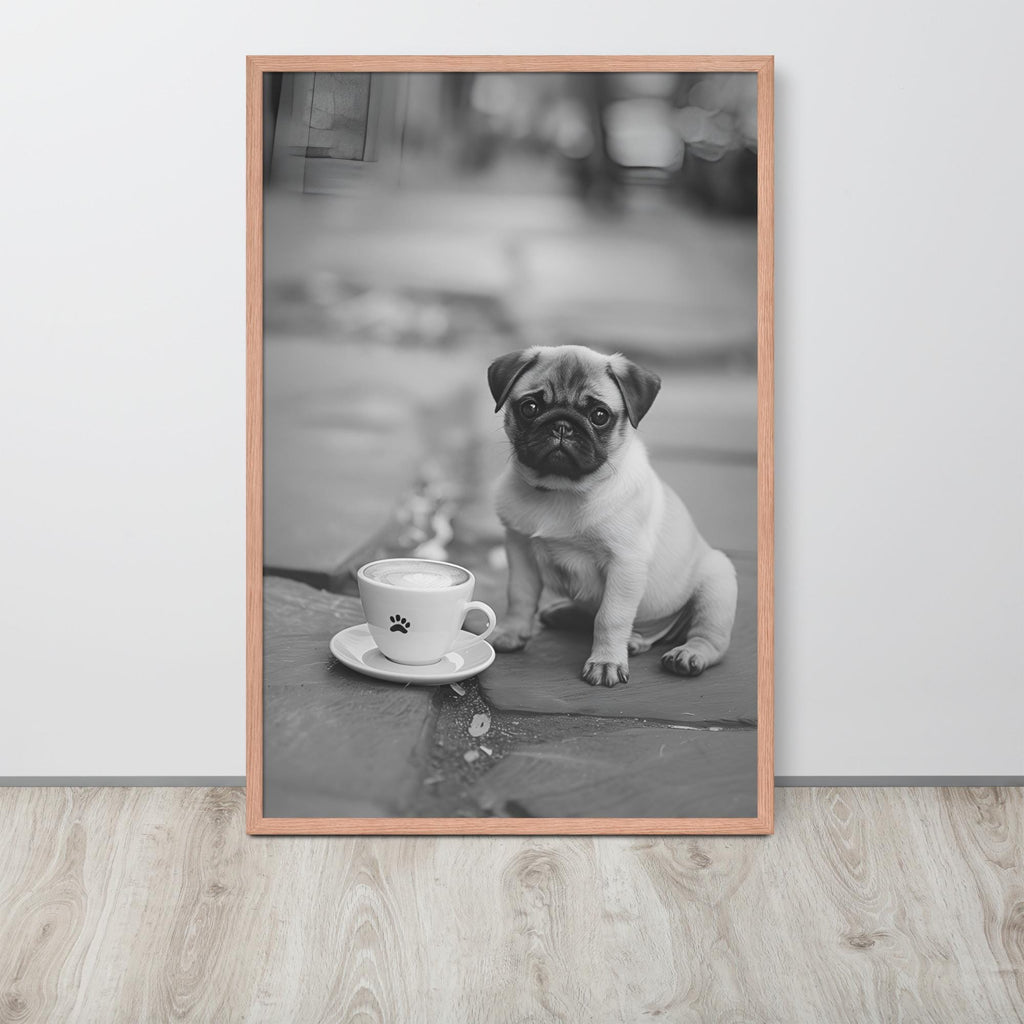 Pug Black & White Print with dog photography details, curated for pug wall art interiors