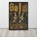 Border Collie Japanese Bar Wall Art Print with dog painting details, curated for whimsical art interiors
