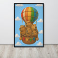 Capybaras Hot Air Balloon Nursery Wall Art mockup highlighting capybara art and capybara print style