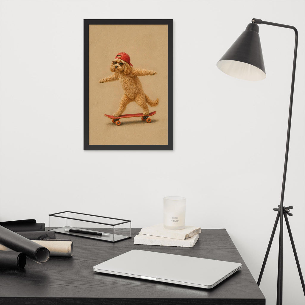 Cockapoo Dog Skateboard Wall Art showcasing cockapoo poster, a great pick for funny cockapoo print lovers