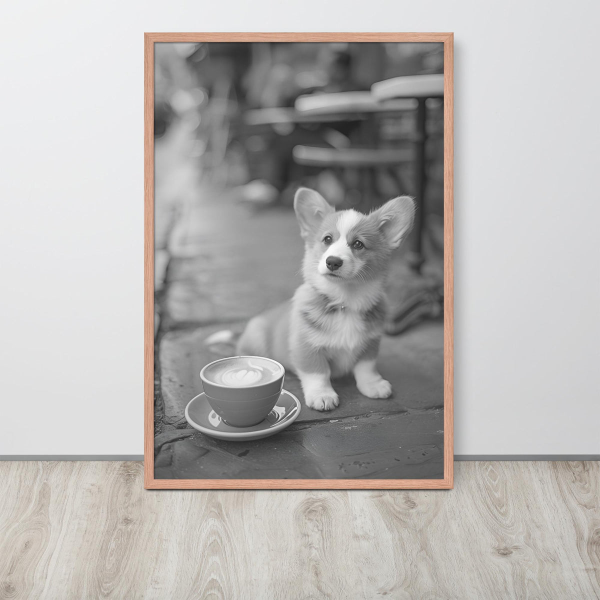 Corgi Black & White Print with corgi poster details, curated for monochrome puppy art interiors