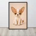 Crochet Chihuahua Dog Wall Art Print mockup highlighting chihuahua crochet and crochet chihuahua style