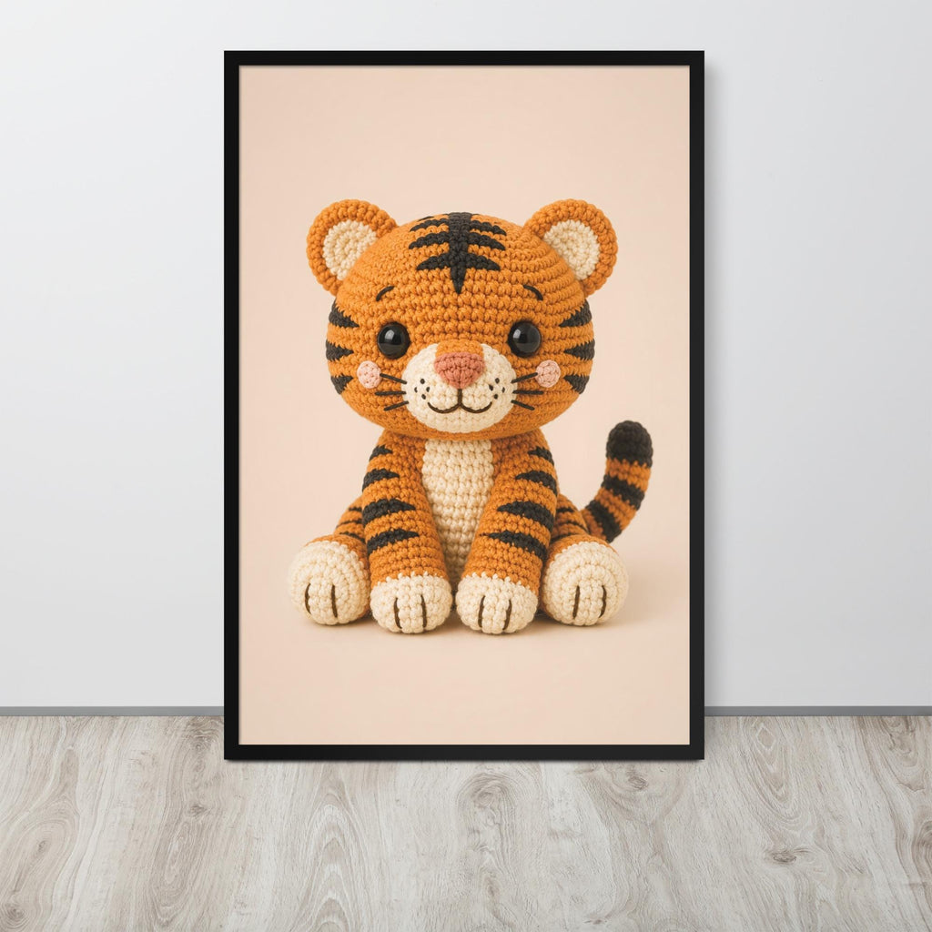 Crochet Safari Nursery Wall Art Set of 3 Prints showcasing nursery animal set, a great pick for safari nursery decor lovers