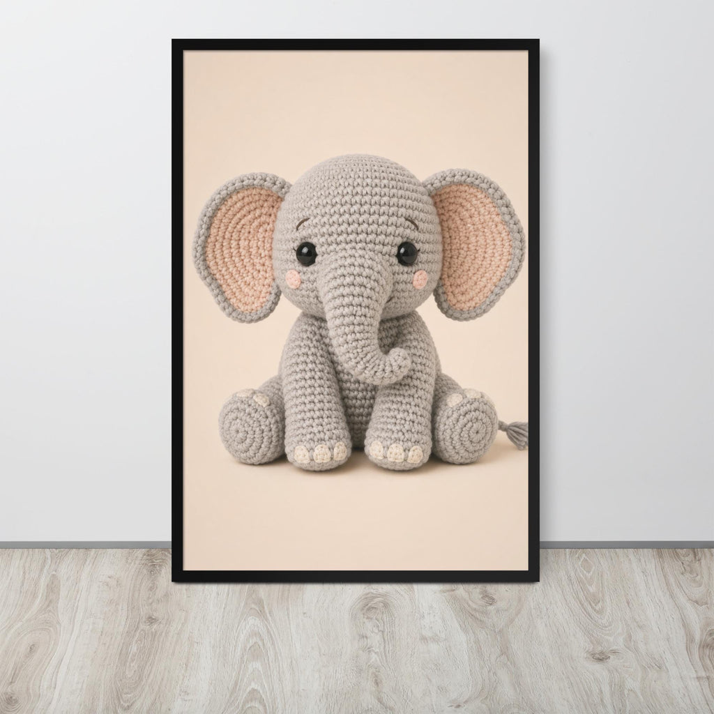 Crochet Safari Nursery Wall Art Set of 3 Prints mockup highlighting nursery bundle and set of 3 art style