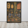 Dachshund Japanese Bar Wall Art Print with dachshund wall art details, curated for whimsical art interiors
