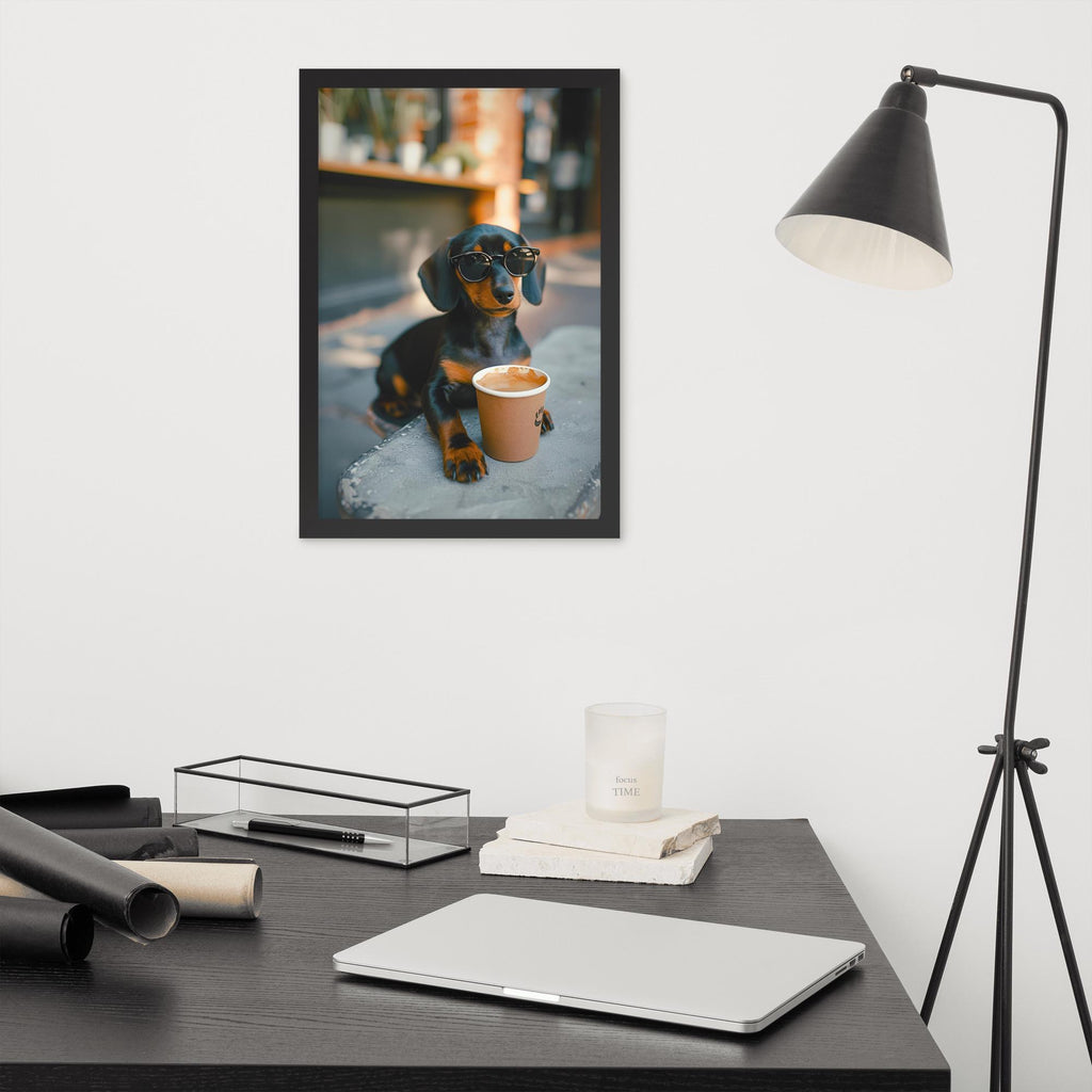 Dachshund Coffee Poster showcasing coffee lover gift, a great pick for dog lover gifts lovers