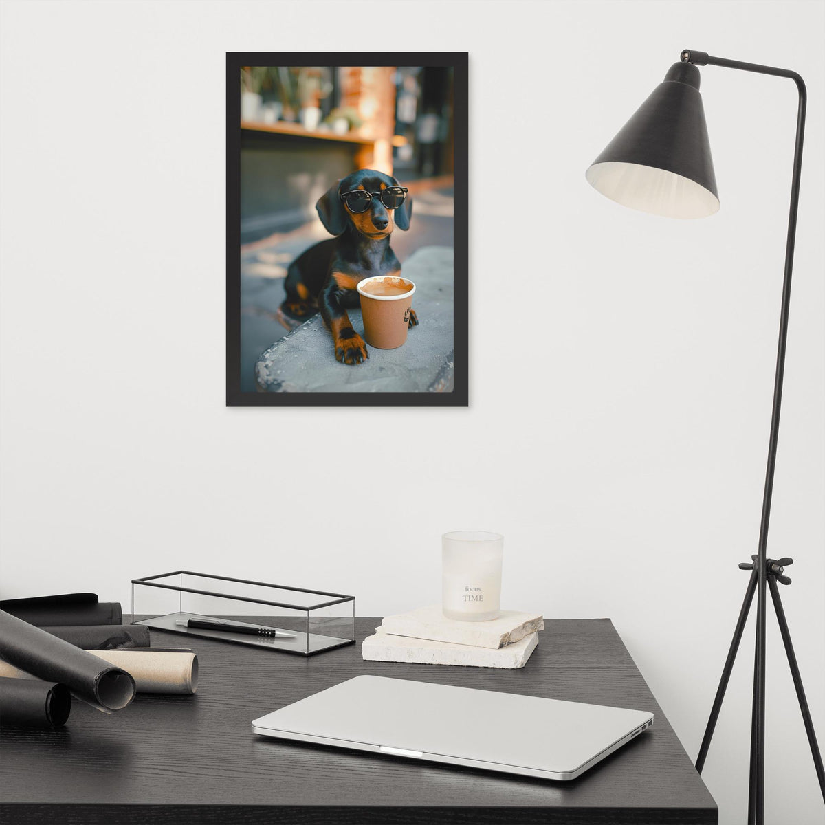 Dachshund Coffee Poster showcasing coffee lover gift, a great pick for dog lover gifts lovers