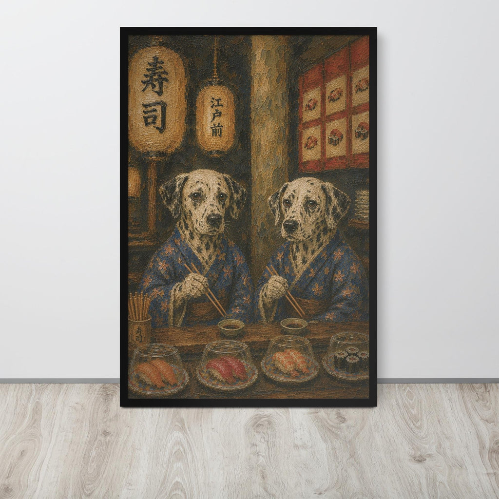 Dalmatian Japanese Bar Wall Art Print with dalmatian wall art details, curated for whimsical art interiors
