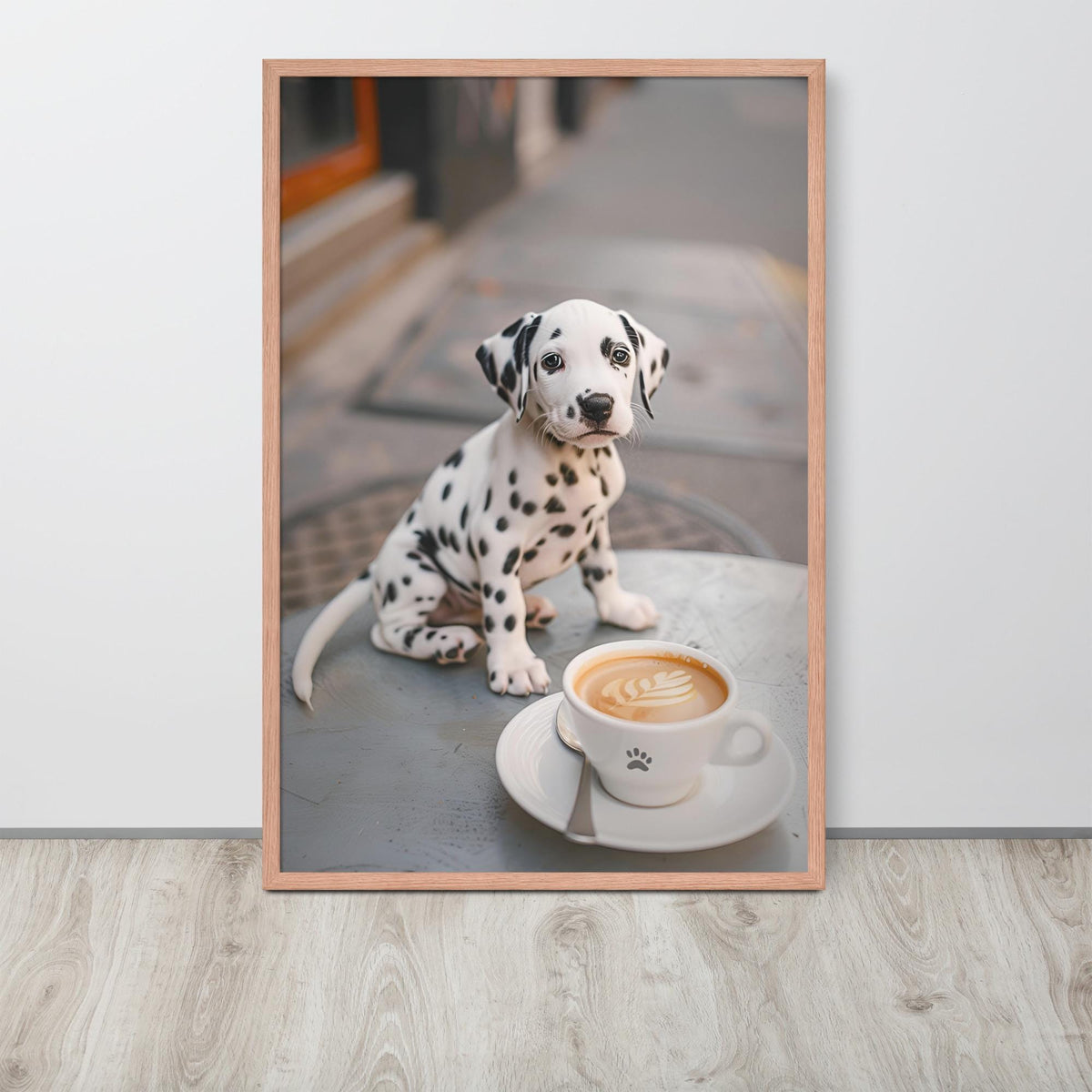 Dalmatian Puppy Coffee Print with dalmatian art details, curated for espresso poster interiors