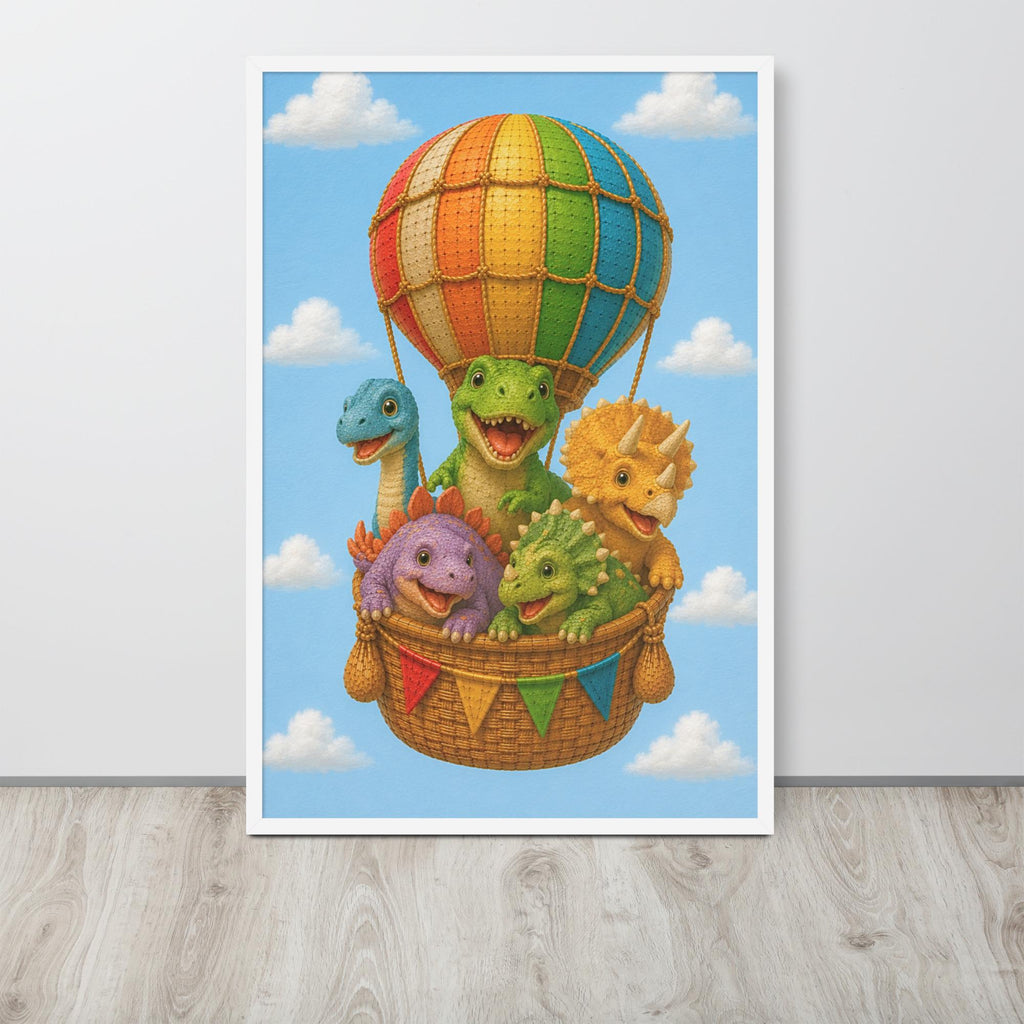 Dinosaurs Hot Air Balloon Nursery Wall Art with dinosaur bathroom details, curated for hot air balloon art interiors