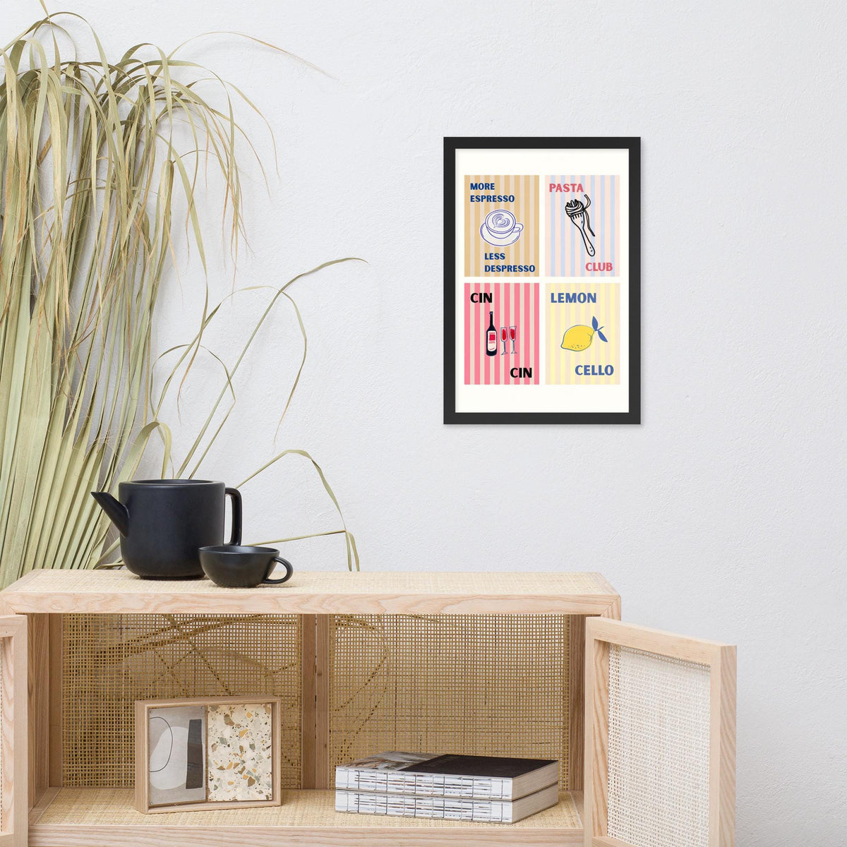 Food Club Wall Art Print showcasing dining room art, a great pick for italian wall art lovers