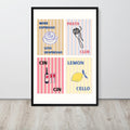 Food Club Wall Art Print with food poster details, curated for pasta wall art interiors