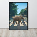 Abbey Road Elephant Wall Art displayed in a modern room, ideal elephant poster accent for the beatles