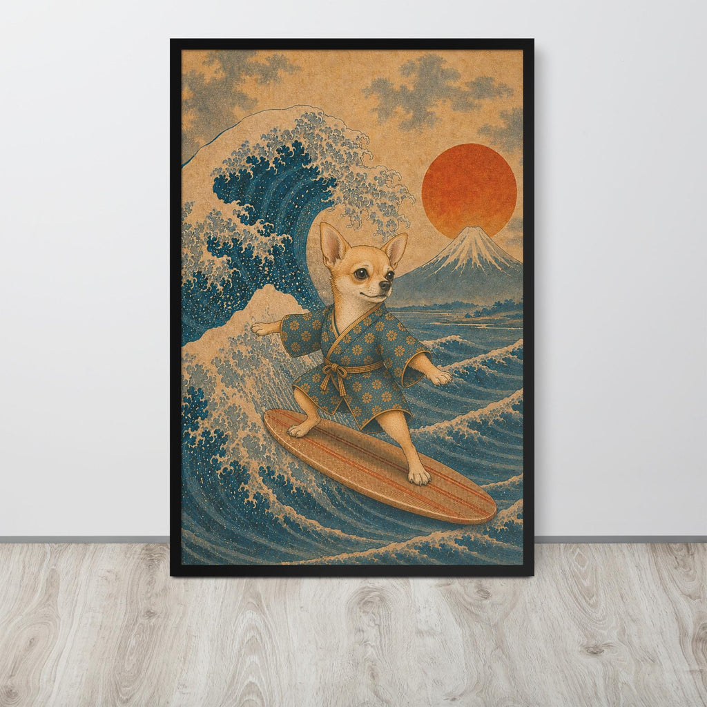 Japanese Chihuahua Print with chihuahua print details, curated for japandi wall art interiors