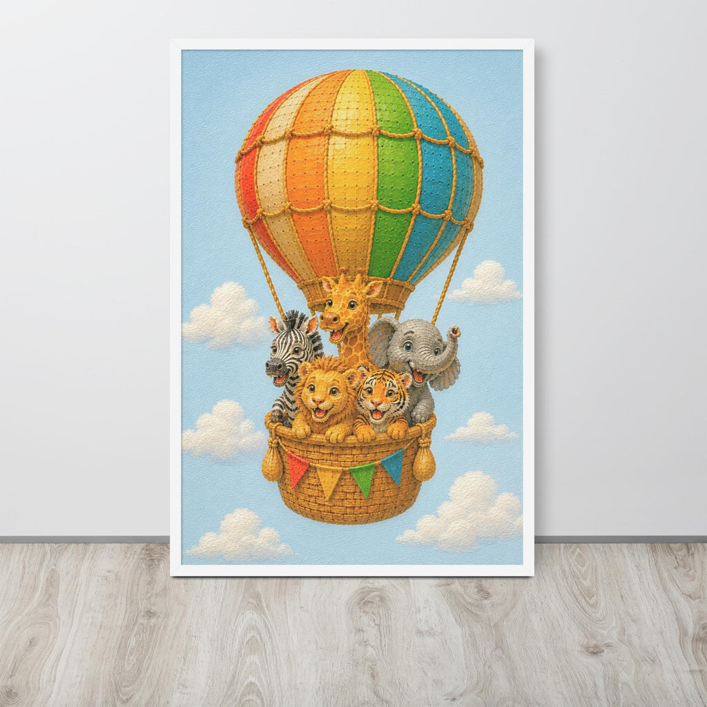 Hot Air Balloon Jungle Safari Nursery Wall Art with jungle nursery art details, curated for safari nursery decor interiors