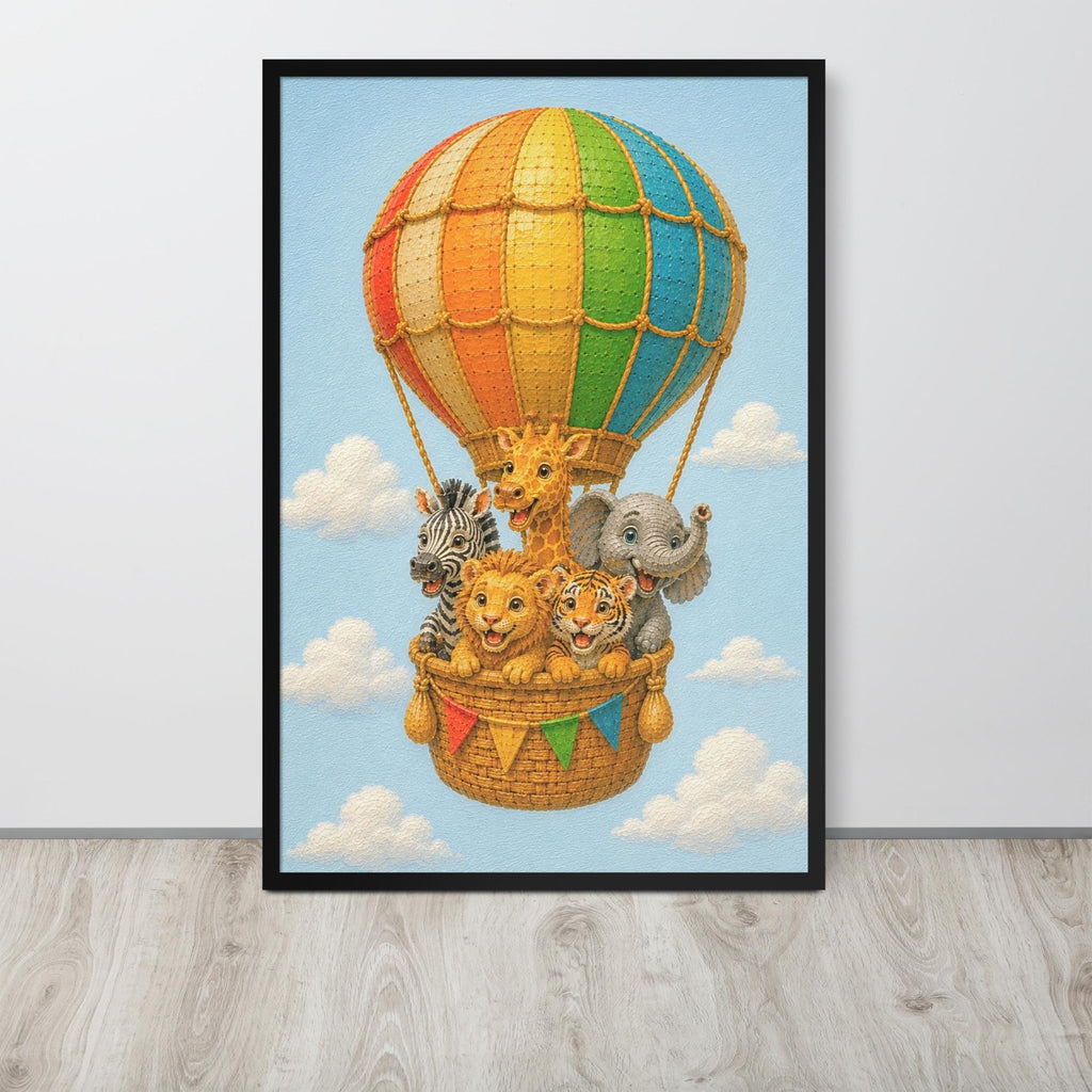Hot Air Balloon Safari Nursery Wall Art mockup highlighting balloon nursery art and safari nursery style