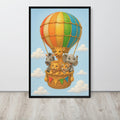 Hot Air Balloon Safari Nursery Wall Art mockup highlighting balloon nursery art and safari nursery style