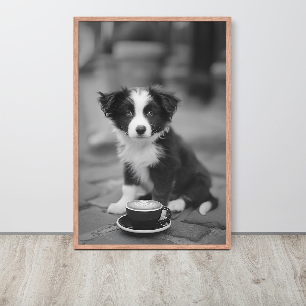 Border Collie Black & White Print with border collie art details, curated for poster black white interiors