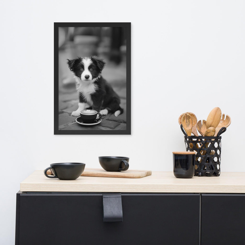 Border Collie Black & White Print showcasing black white photo, a great pick for fine art photography lovers