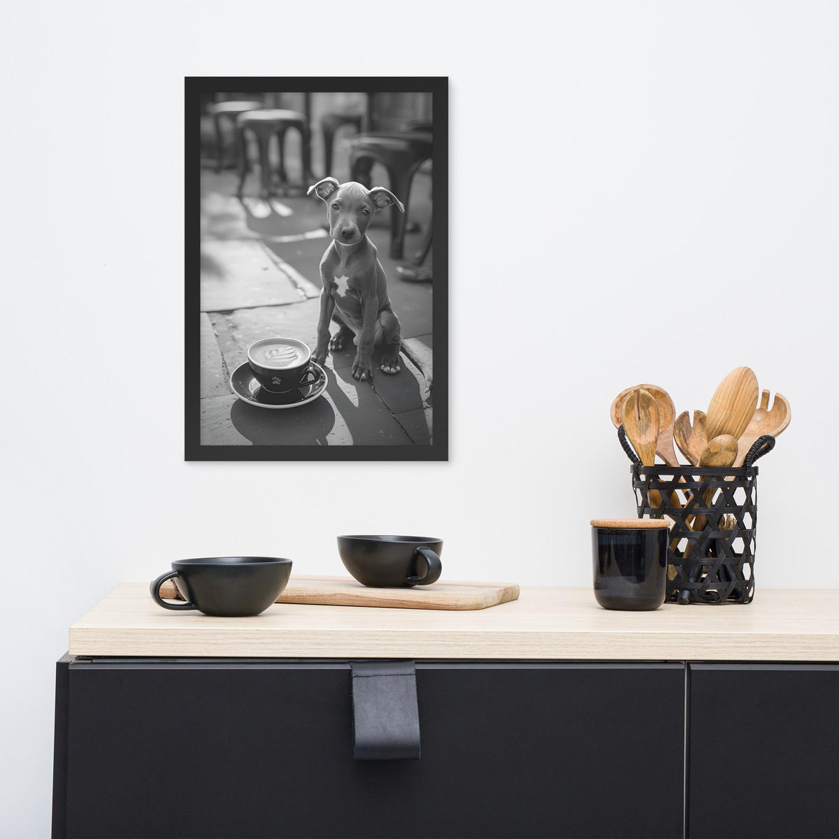 Italian Greyhound Black & White Print showcasing black white photo, a great pick for italian greyhound lovers