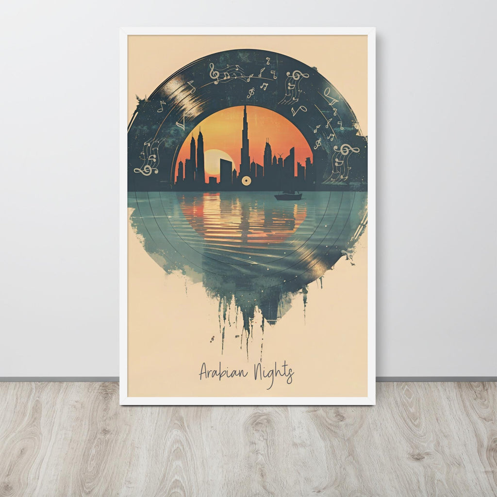 Music Vinyl Art Print showcasing dubai poster, a great pick for retro vinyl poster lovers