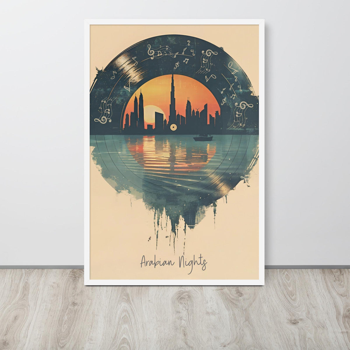 Music Vinyl Art Print showcasing dubai poster, a great pick for retro vinyl poster lovers