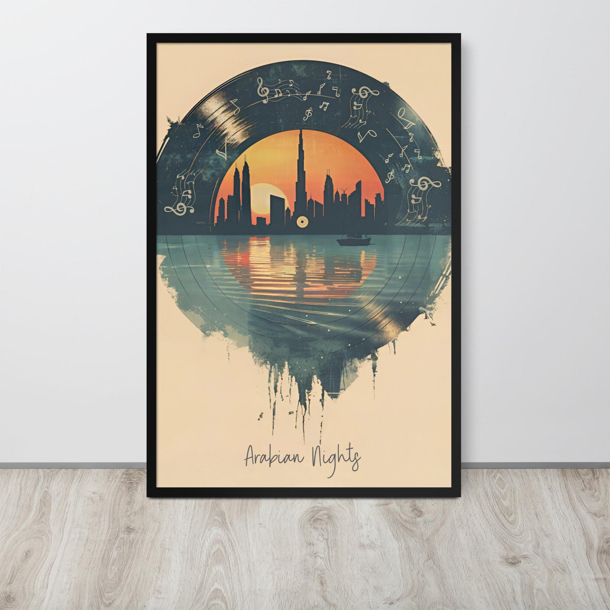 Music Vinyl Art Print with minimalist wall art details, curated for vinyl record art interiors