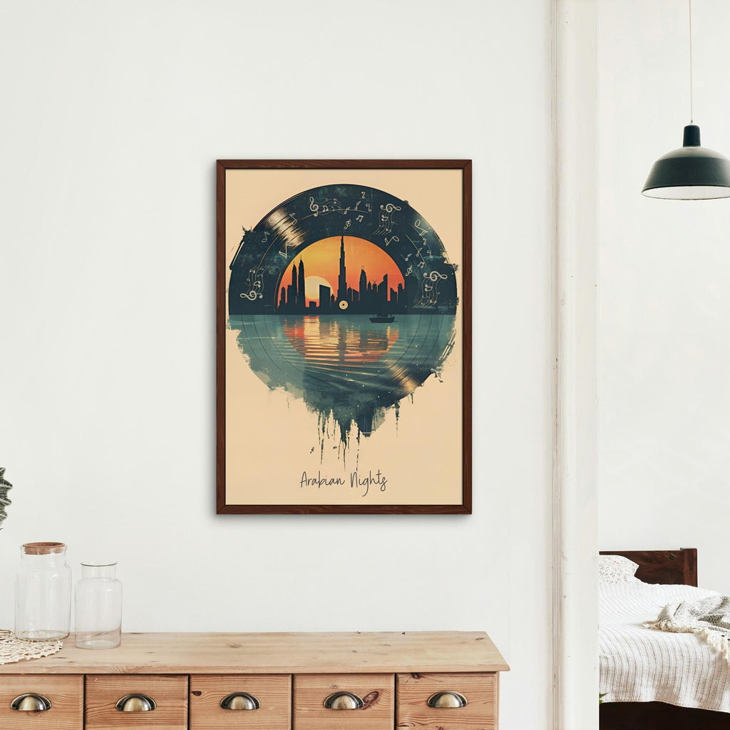 Music Vinyl Art Print featuring burj khalifa art, perfect music room art for home decor