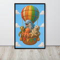 Ocean Animals Hot Air Balloon Nursery Wall Art mockup highlighting kids ocean prints and ocean nursery art style