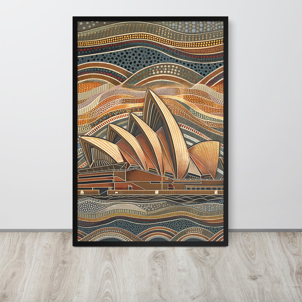 Aboriginal Art displayed in a modern room, ideal australian dot art accent for indigenous wall art