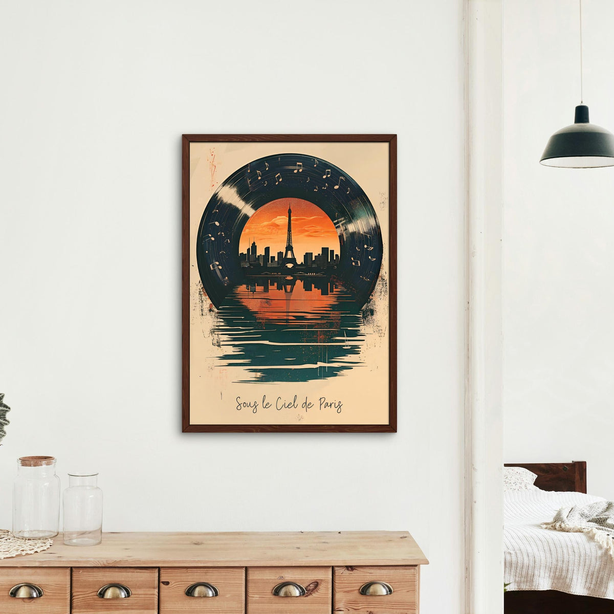 Paris France Vinyl Wall Art Print featuring eiffel tower art, perfect paris wall art for home decor