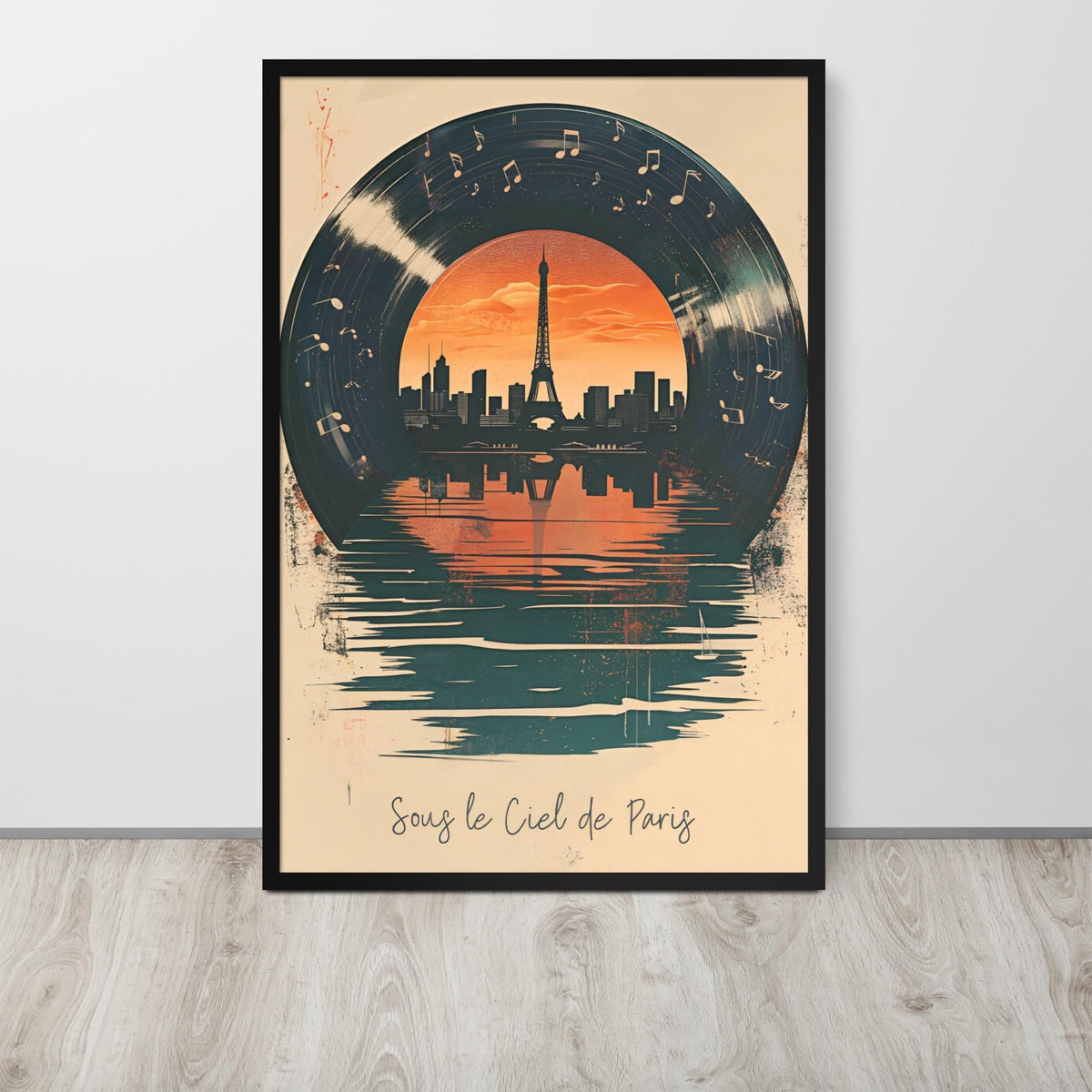 Paris France Vinyl Wall Art Print with paris print details, curated for vinyl record art interiors