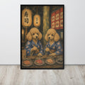 Poodle Japanese Bar Wall Art Print with poodle art details, curated for whimsical art interiors