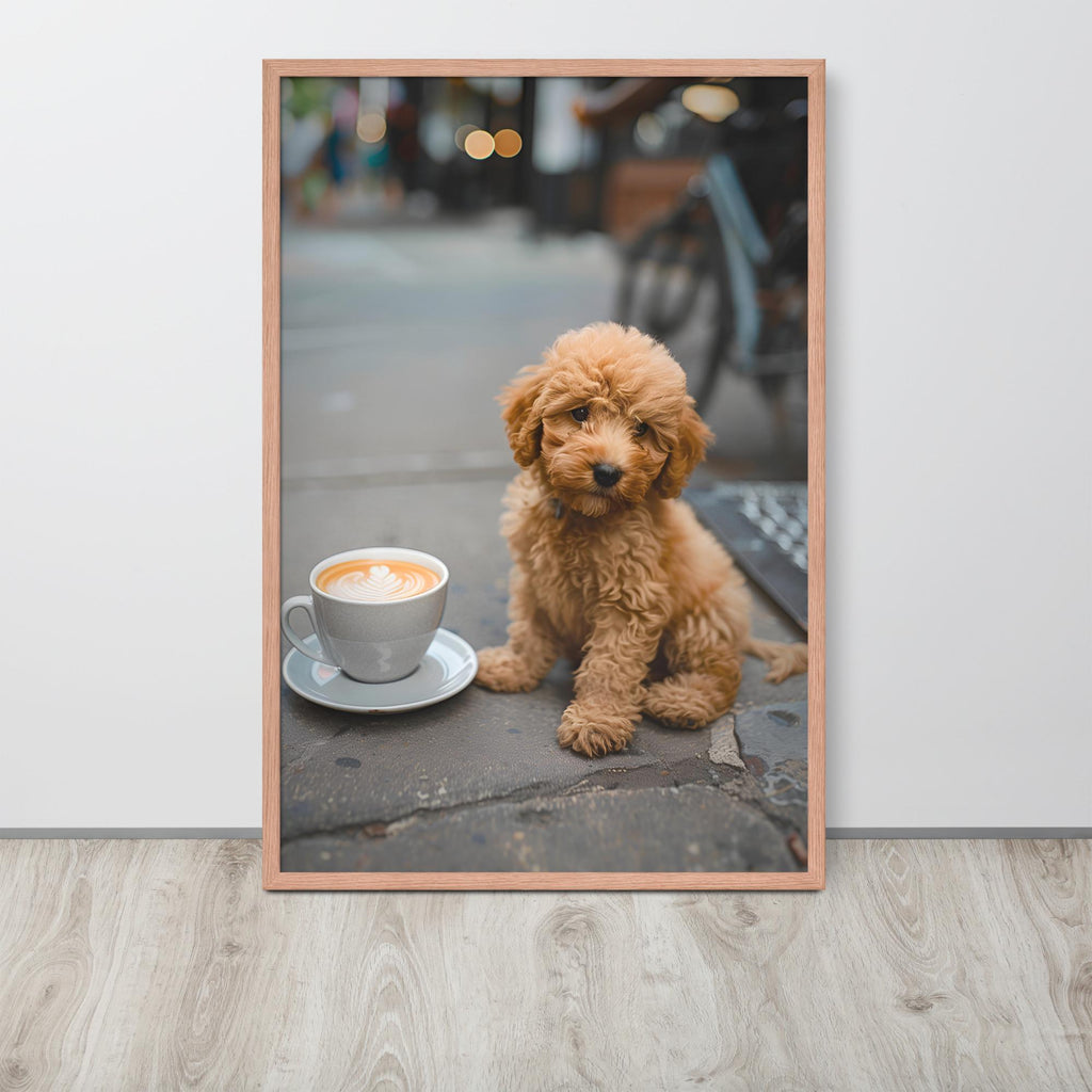 Poodle Puppy Coffee Poster with espresso poster details, curated for poodle print interiors