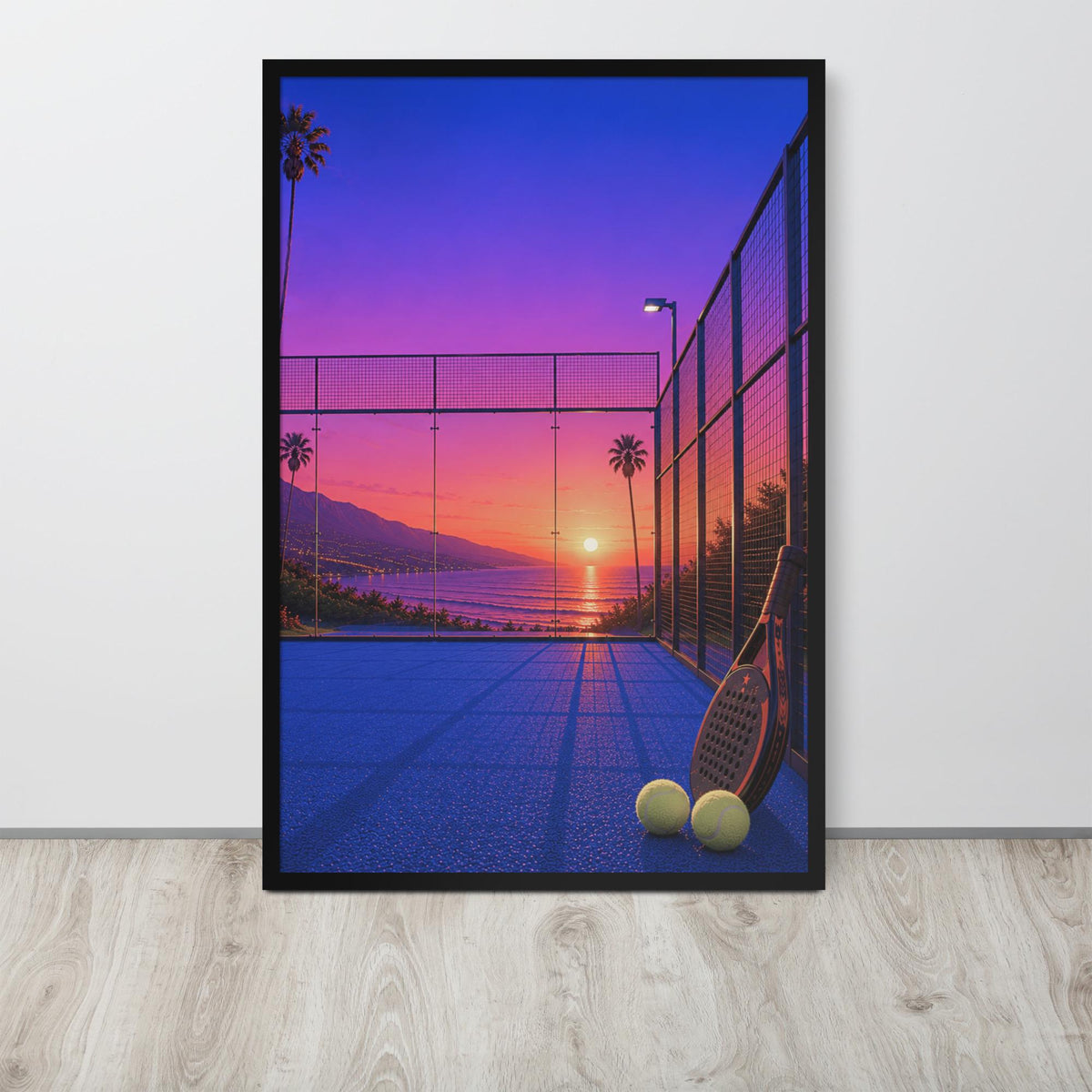 Padel Wall Art displayed in a modern room, ideal hiroshi nagai print accent for padel print
