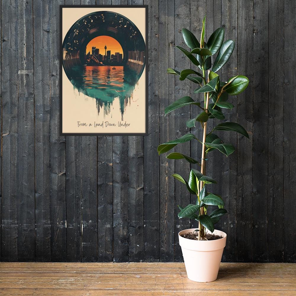 Sydney Vinyl Wall Art, Australia Vintage Music Poster showcasing retro sydney, a great pick for vintage sydney lovers