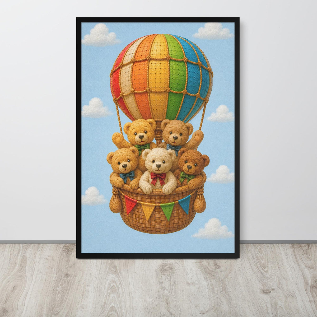 Teddy Bears Hot Air Balloon Nursery Wall Art showcasing nursery wall art, a great pick for teddy bear poster lovers
