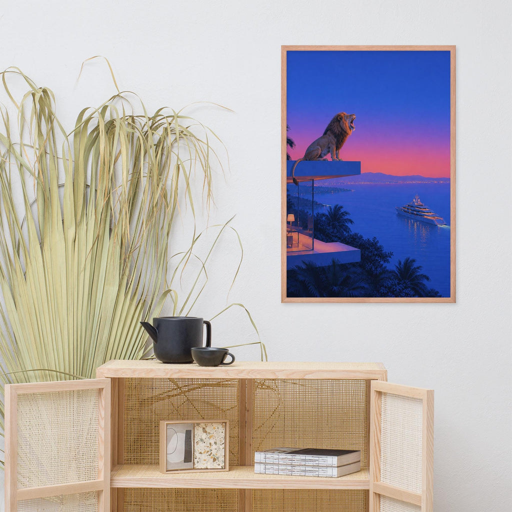 Vintage Lion Wall Art showcasing hiroshi nagai, a great pick for moody ocean art lovers