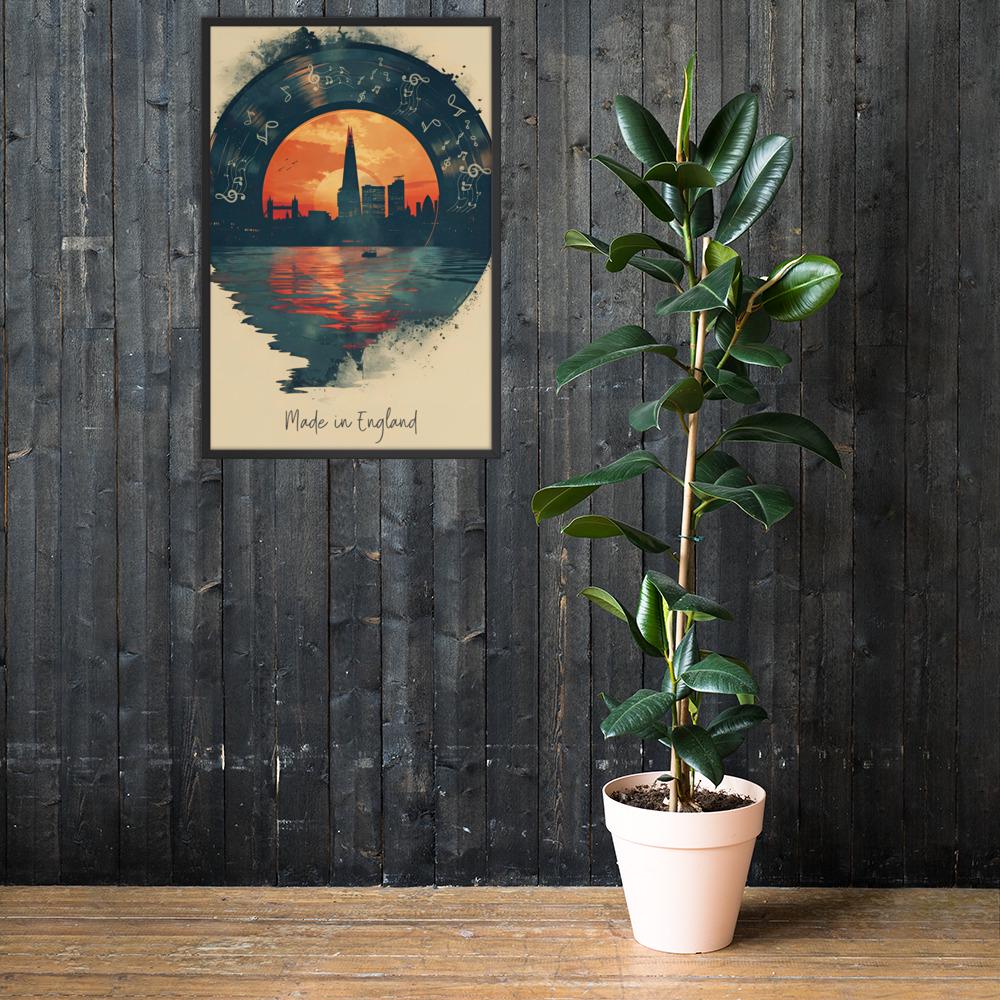 Vintage London Vinyl Art Print showcasing england print, a great pick for retro vinyl poster lovers