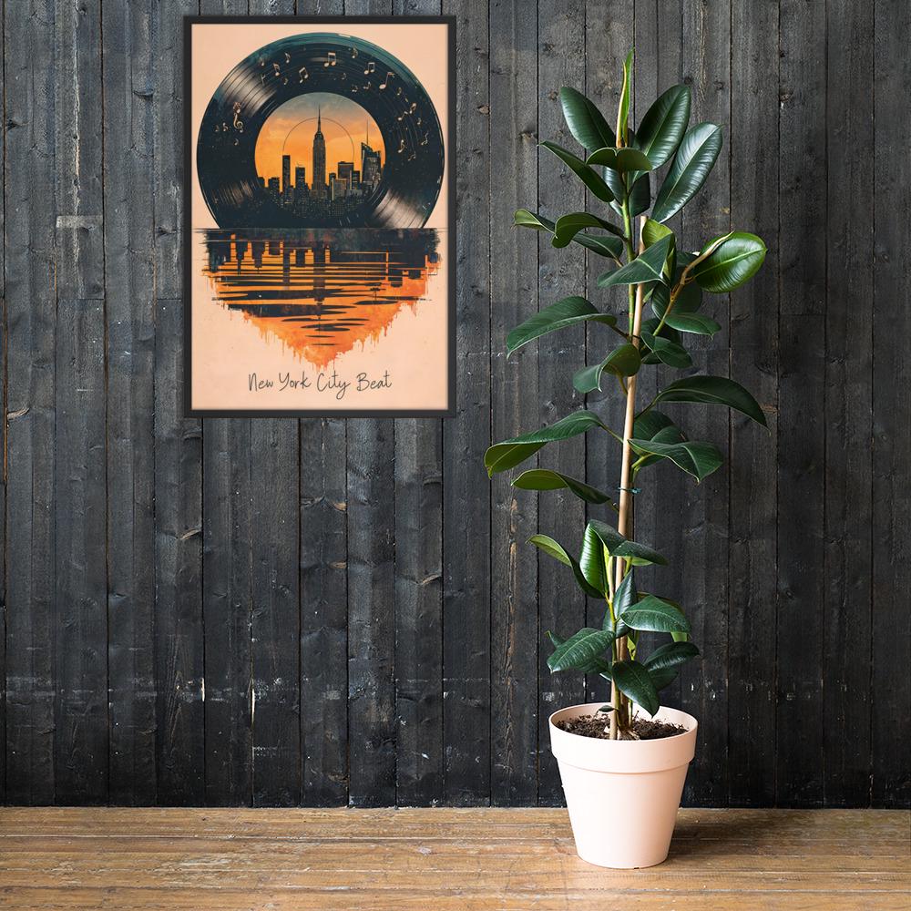 Vintage New York Vinyl Wall Art, Retro NYC Poster showcasing music studio art, a great pick for retro new york lovers