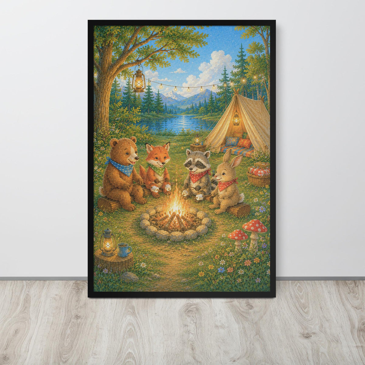 Woodland Nursery Wall Art mockup highlighting farm nursery and safari nursery style