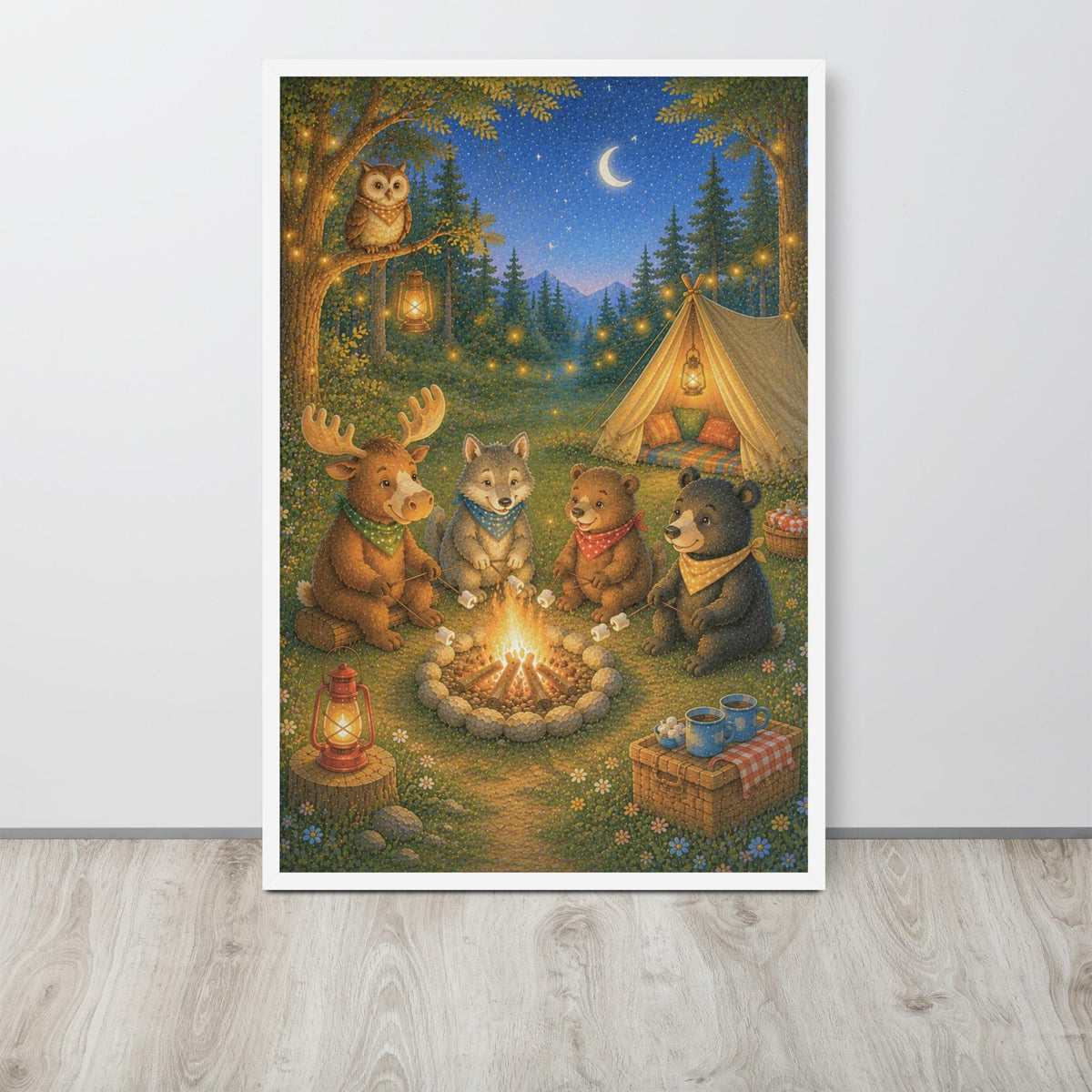 Woodland Nursery Wall Art with forest nursery details, curated for woodland nursery art interiors